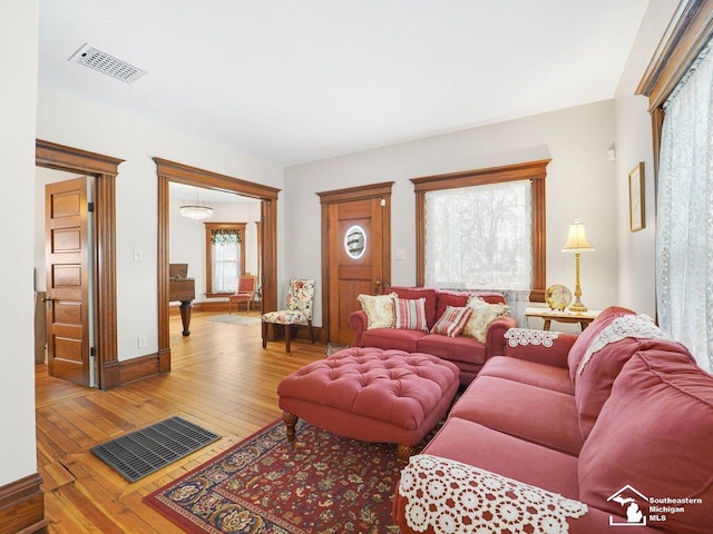 living room featuring wood-type flooring