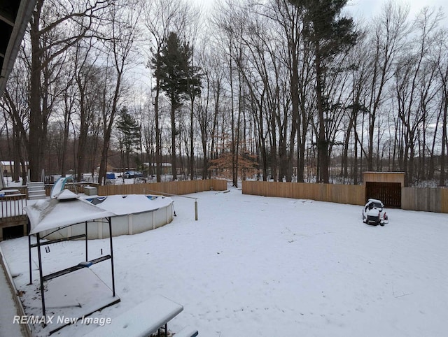 view of snowy yard