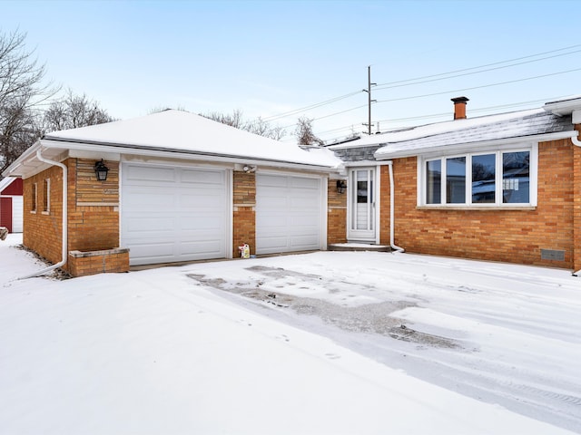 view of single story home