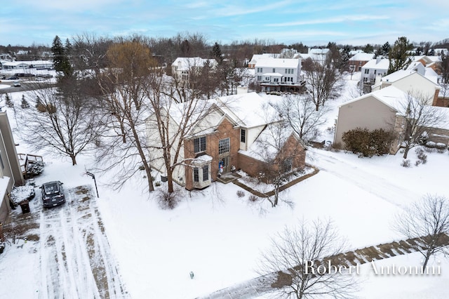 view of snowy aerial view