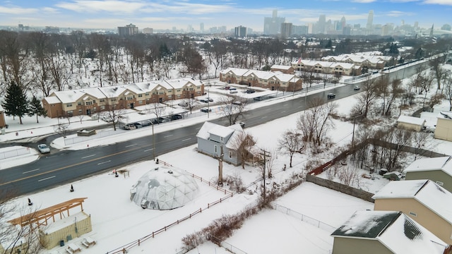 view of snowy aerial view