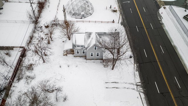 view of snowy aerial view