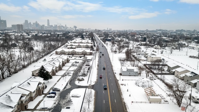 view of snowy aerial view