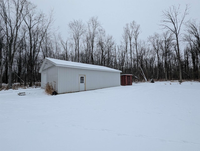 view of snow covered structure