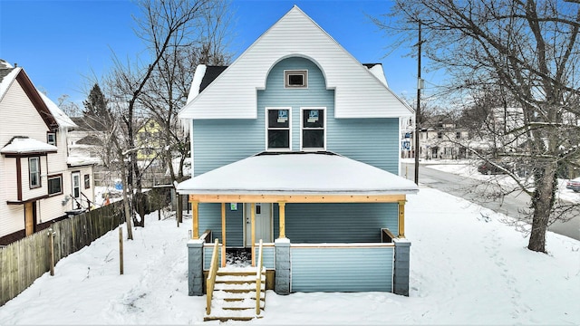 view of front of property with covered porch