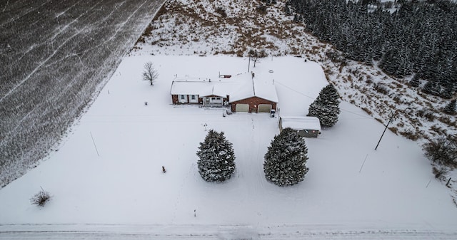 view of snowy aerial view