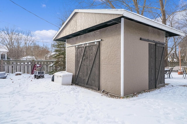 view of snow covered structure