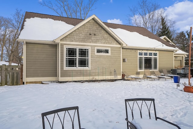 view of snow covered property