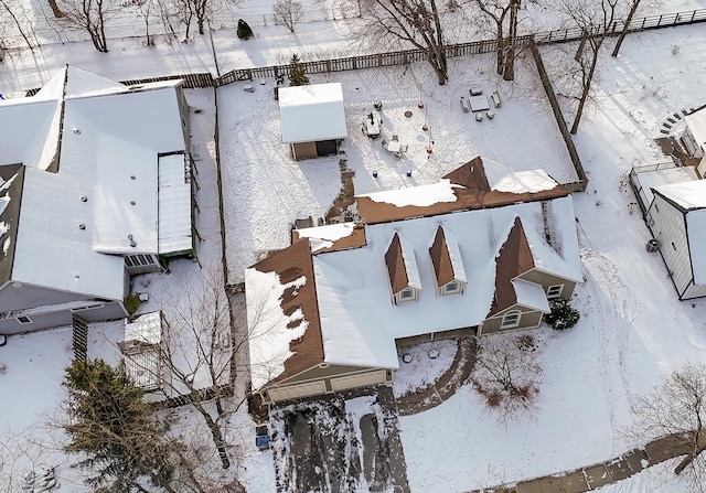 view of snowy aerial view