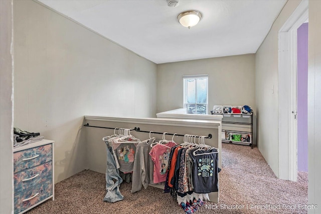 spacious closet featuring carpet floors