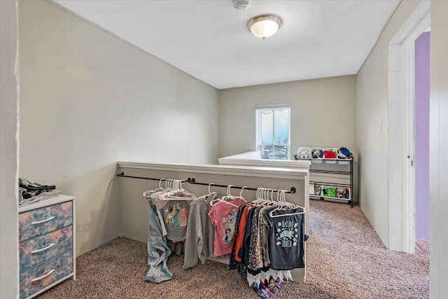 spacious closet featuring carpet floors