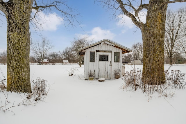 view of snow covered structure