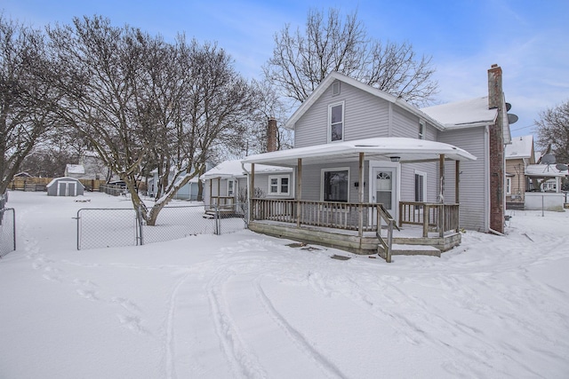 view of front facade featuring covered porch