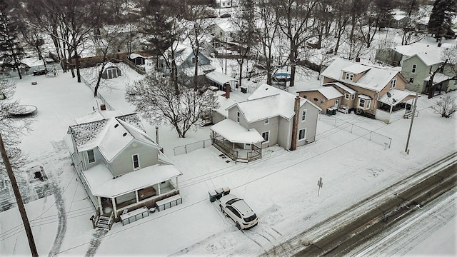 view of snowy aerial view