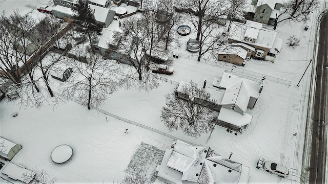 view of snowy aerial view