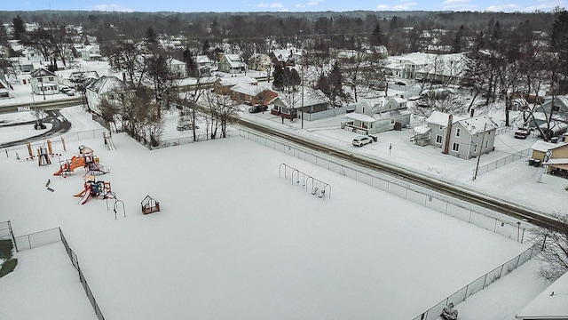 view of snowy aerial view