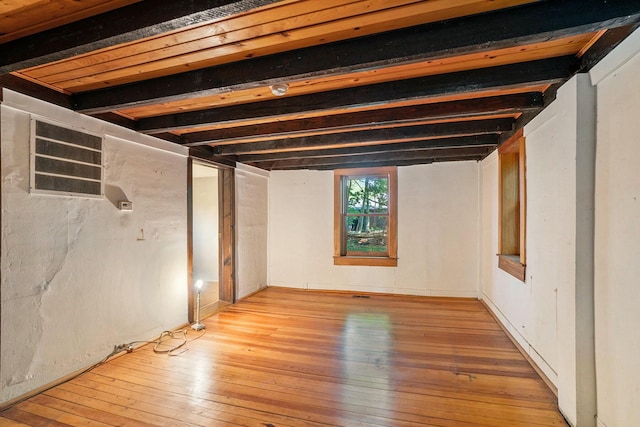 basement featuring light hardwood / wood-style flooring