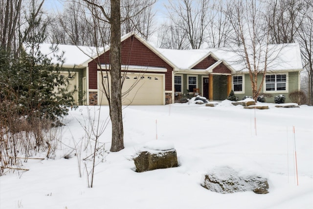 single story home with a garage