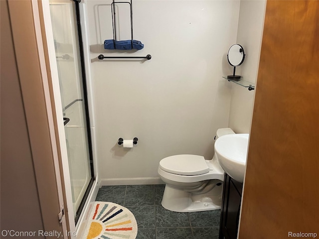43 W Breitmeyer, Mount Clemens, MI 48043 - full bath with a shower stall, tile patterned floors, toilet, baseboards, and a sink