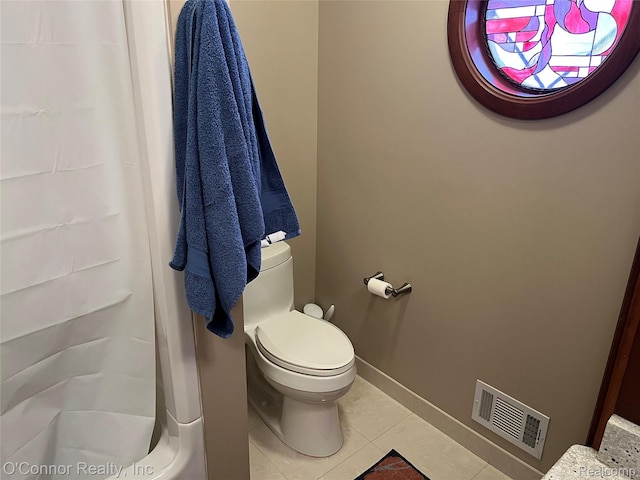 43 W Breitmeyer, Mount Clemens, MI 48043 - full bathroom with tile patterned flooring, toilet, a shower with shower curtain, and baseboards