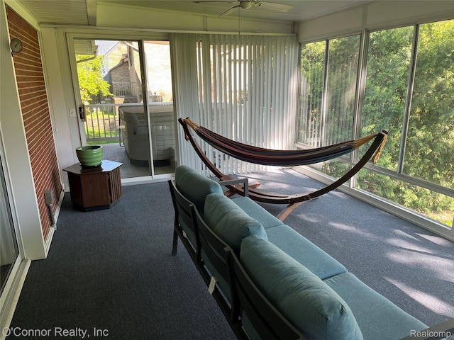 43 W Breitmeyer, Mount Clemens, MI 48043 - sunroom / solarium featuring a ceiling fan and healthy amount of natural light
