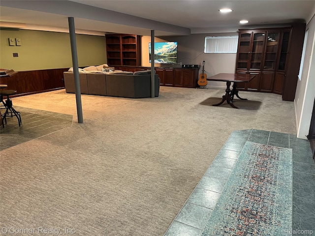 43 W Breitmeyer, Mount Clemens, MI 48043 - carpeted living area featuring recessed lighting and a wainscoted wall