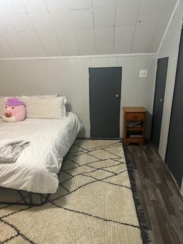 bedroom featuring dark wood-type flooring