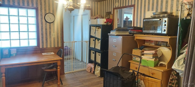 office area featuring wood-type flooring