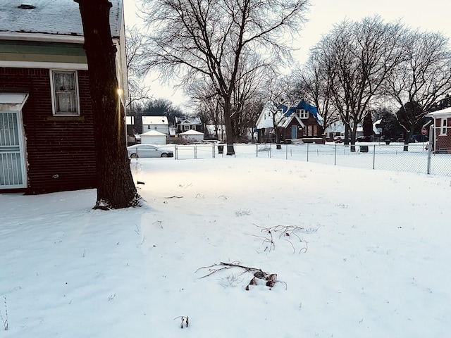 view of snowy yard