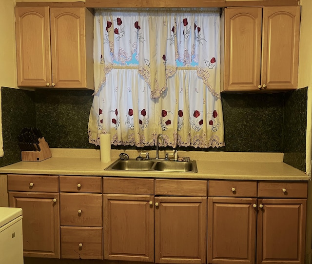 kitchen with backsplash and sink