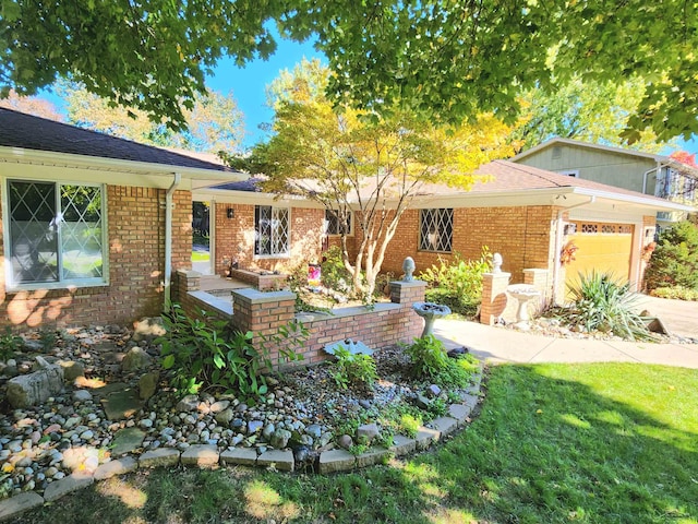 ranch-style home with a garage