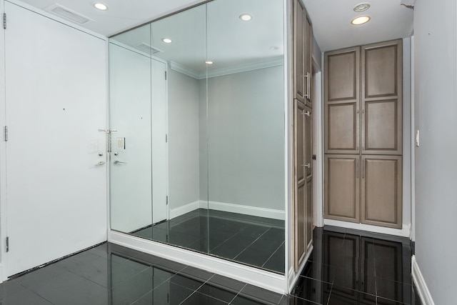 8200 E Jefferson Ave Unit 1811, Detroit, MI 48214 - bathroom with ornamental molding and tile patterned flooring