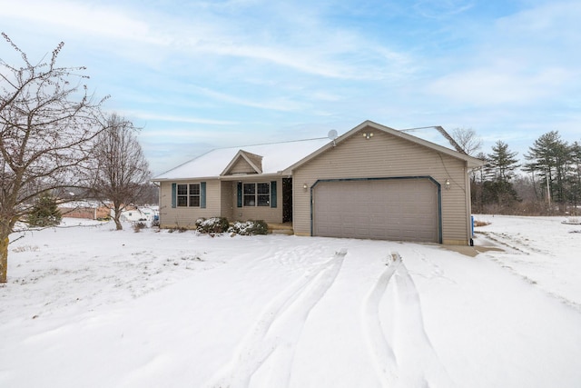 single story home with a garage