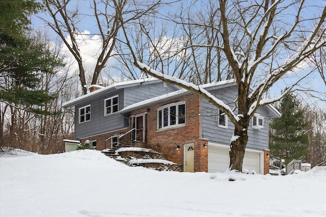 view of front of home with a garage