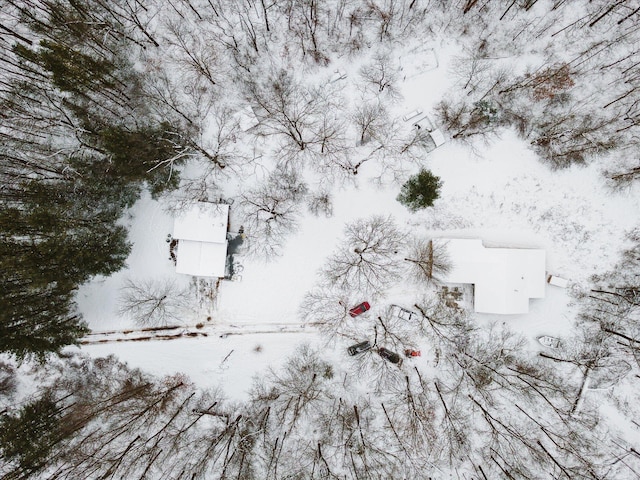 view of snowy aerial view