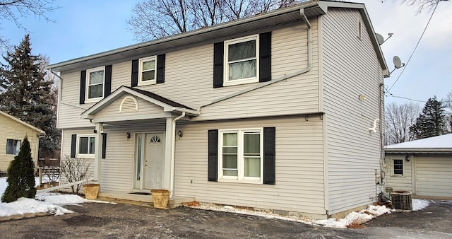 view of front of property featuring central AC unit