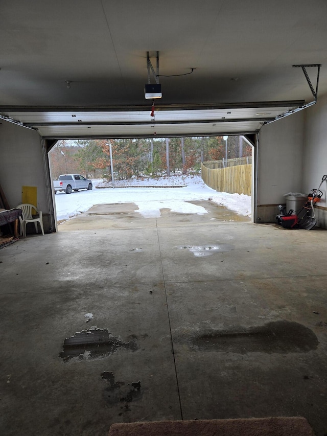 view of garage