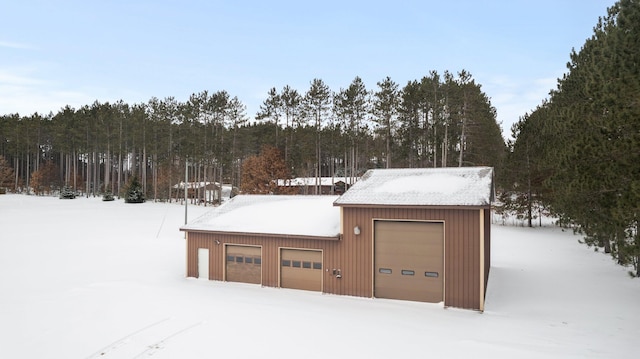 exterior space featuring a garage