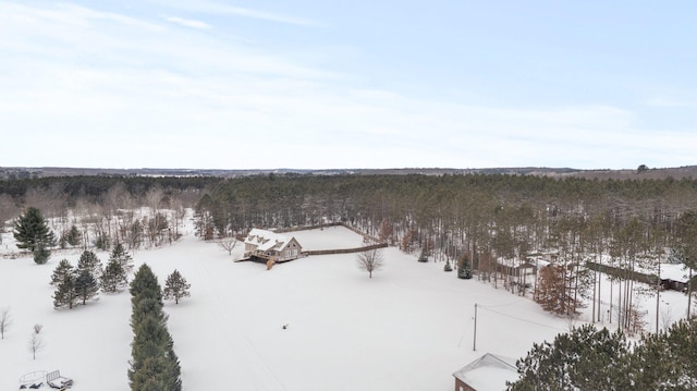 view of snowy aerial view