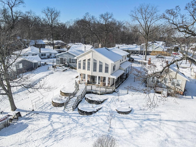 view of snowy aerial view