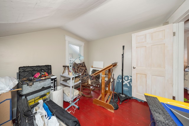 interior space with vaulted ceiling