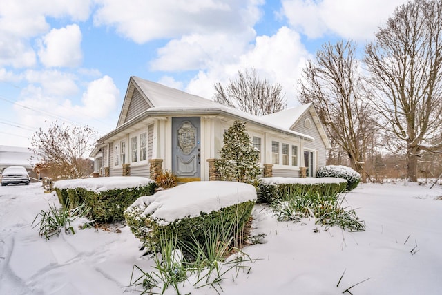 view of snowy exterior