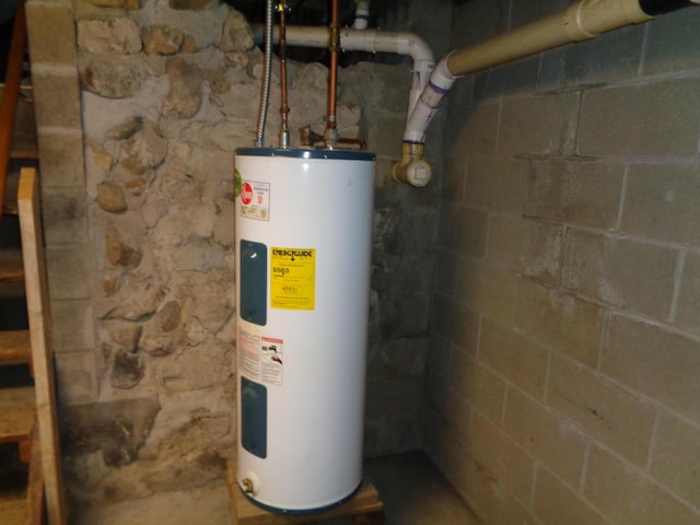 utility room with water heater