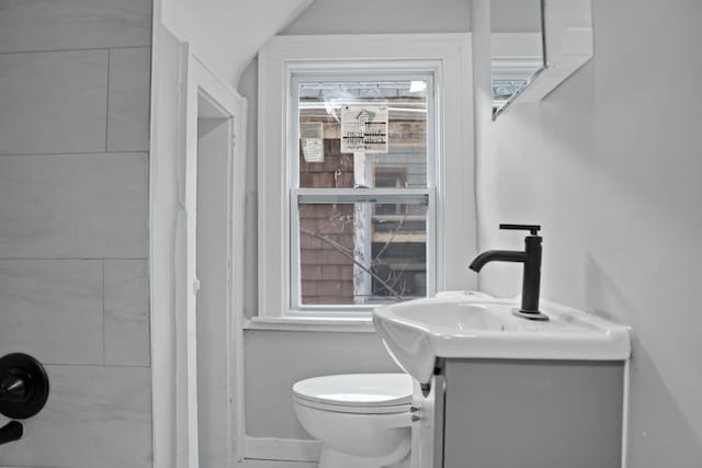 bathroom featuring toilet and vanity