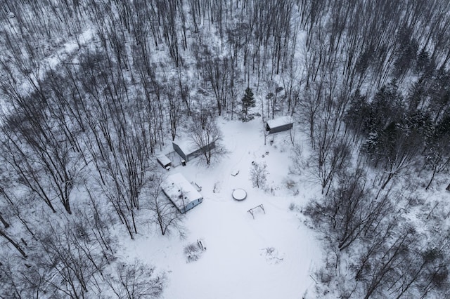 view of snowy aerial view