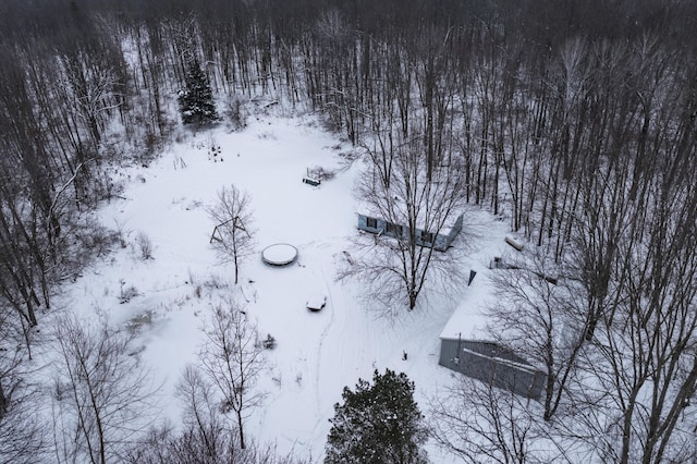 view of snowy aerial view