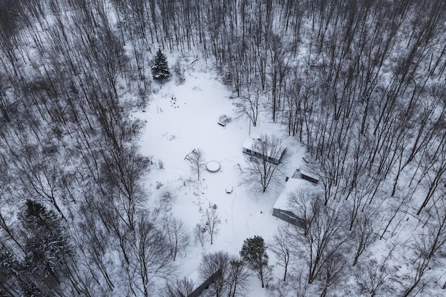 view of snowy aerial view