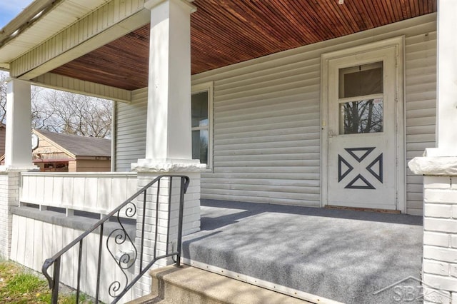 view of patio with a porch