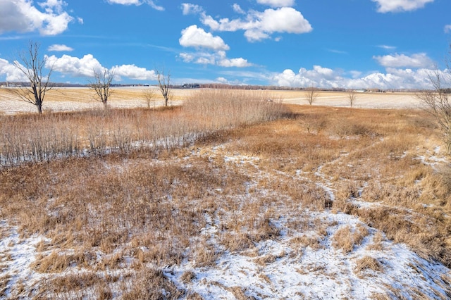 view of yard with a rural view