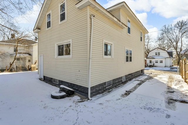 view of snowy exterior